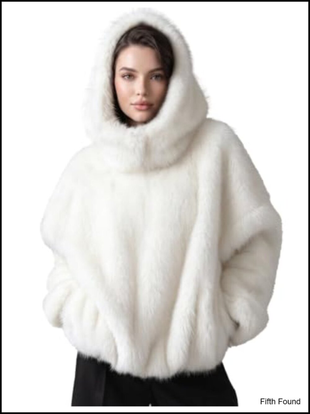 Oversized Hooded Faux Fur Coat Pullover Winter Jacket